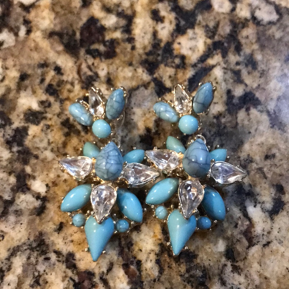 Blue chandelier earrings by Baublebar.